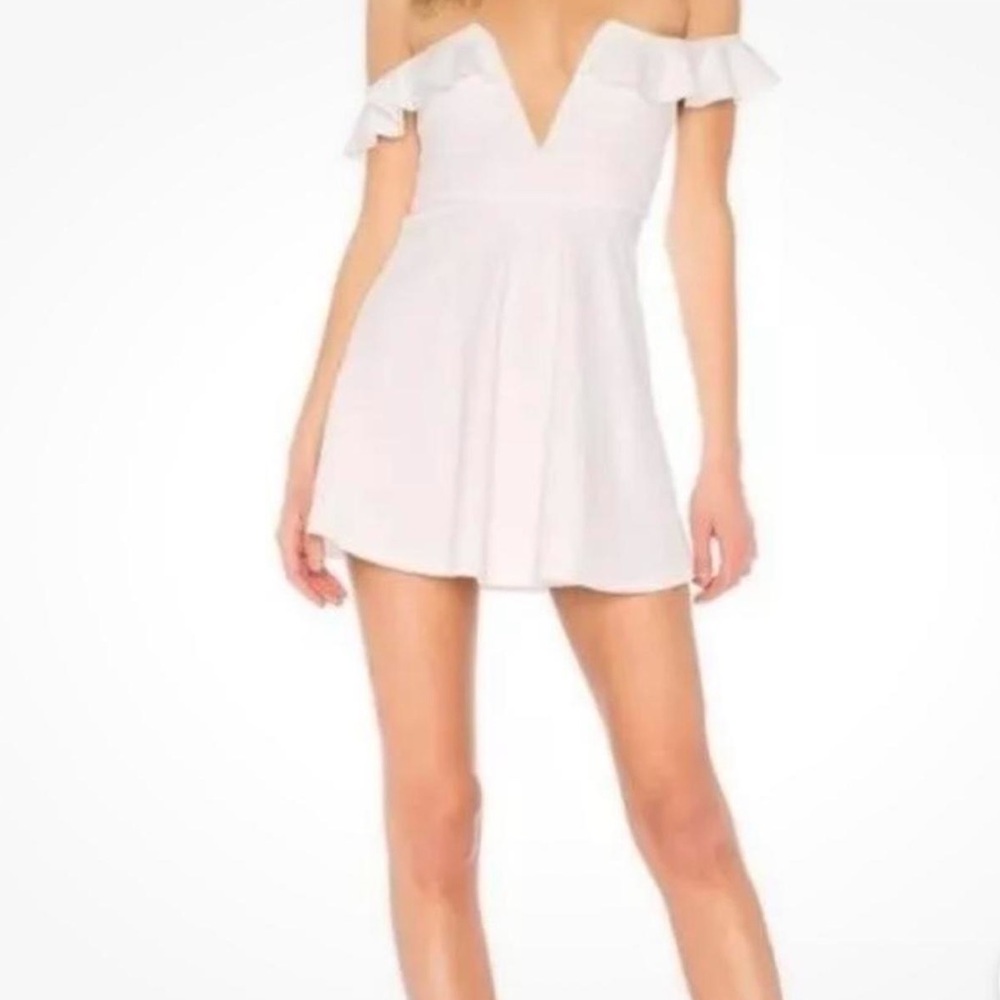 MAJORELLE White Off-Shoulder Mini Dress